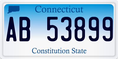 CT license plate AB53899