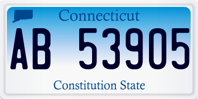 CT license plate AB53905