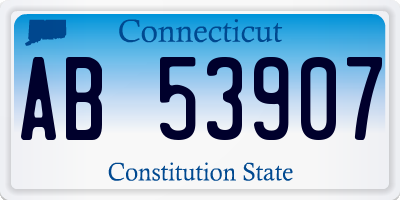 CT license plate AB53907