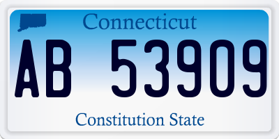 CT license plate AB53909