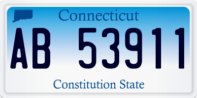 CT license plate AB53911