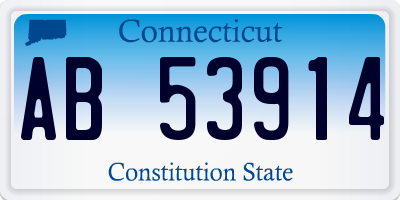 CT license plate AB53914