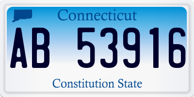 CT license plate AB53916