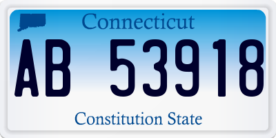 CT license plate AB53918