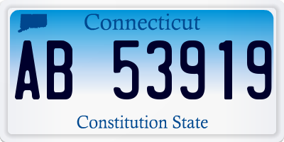 CT license plate AB53919