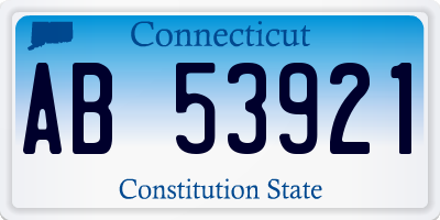 CT license plate AB53921