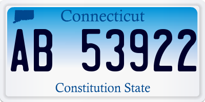 CT license plate AB53922