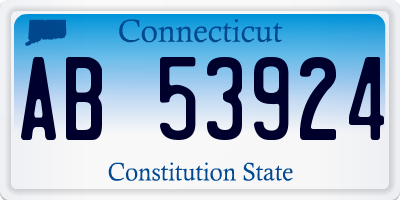 CT license plate AB53924