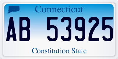 CT license plate AB53925