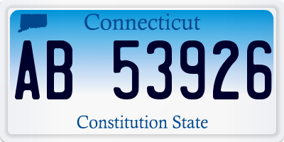 CT license plate AB53926