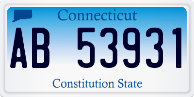 CT license plate AB53931