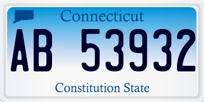 CT license plate AB53932