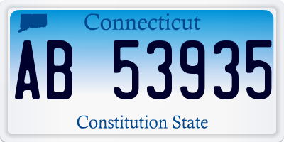 CT license plate AB53935