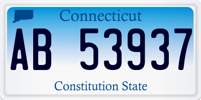 CT license plate AB53937