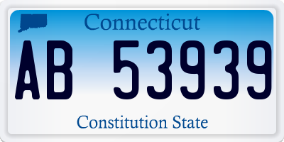 CT license plate AB53939