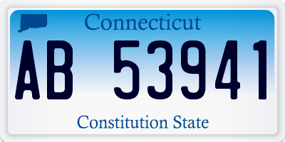 CT license plate AB53941