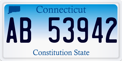 CT license plate AB53942