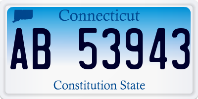 CT license plate AB53943