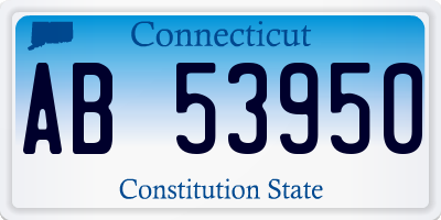 CT license plate AB53950