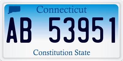 CT license plate AB53951