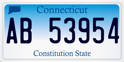 CT license plate AB53954