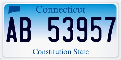 CT license plate AB53957