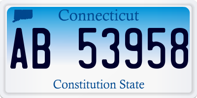 CT license plate AB53958