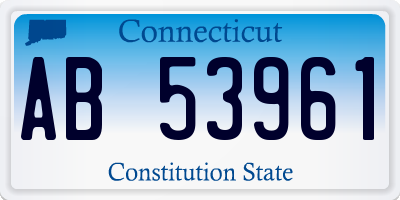 CT license plate AB53961