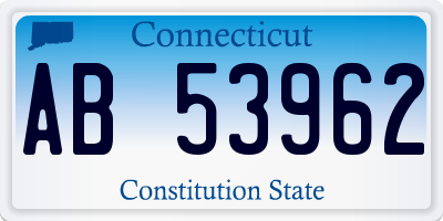 CT license plate AB53962