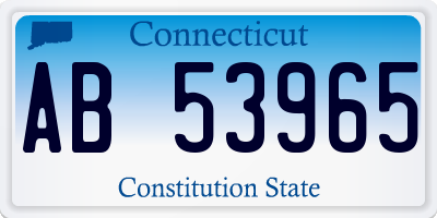 CT license plate AB53965