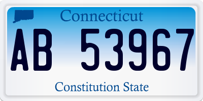 CT license plate AB53967