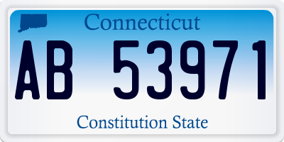 CT license plate AB53971