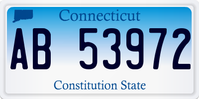 CT license plate AB53972