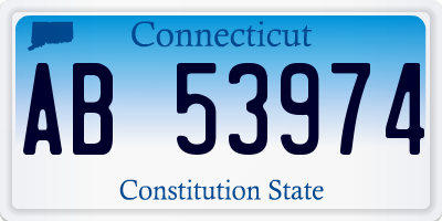 CT license plate AB53974