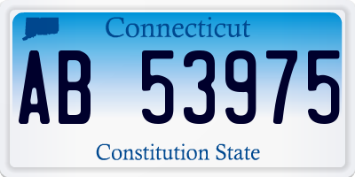 CT license plate AB53975