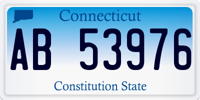 CT license plate AB53976