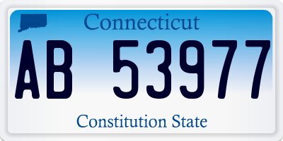 CT license plate AB53977