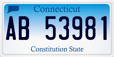 CT license plate AB53981