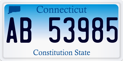 CT license plate AB53985