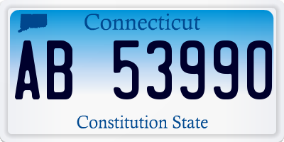 CT license plate AB53990