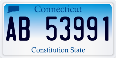 CT license plate AB53991