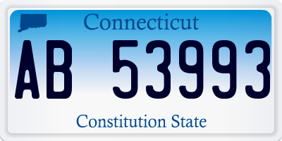 CT license plate AB53993