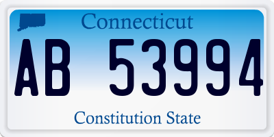 CT license plate AB53994