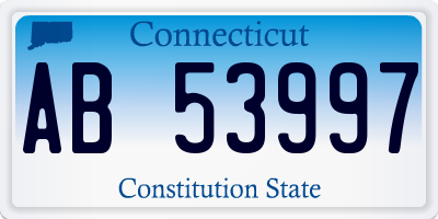 CT license plate AB53997