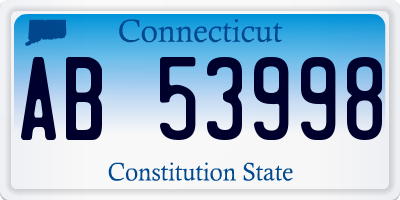 CT license plate AB53998