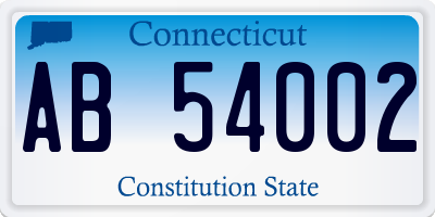 CT license plate AB54002