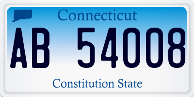 CT license plate AB54008