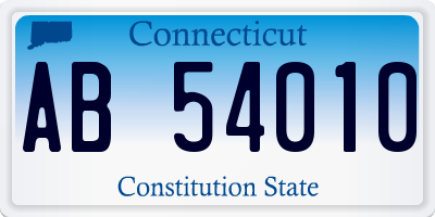 CT license plate AB54010