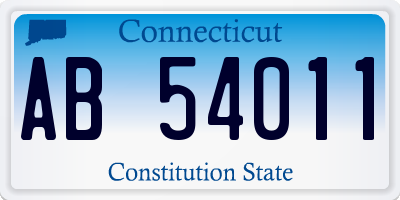 CT license plate AB54011