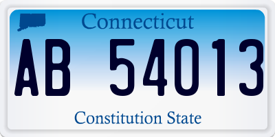 CT license plate AB54013